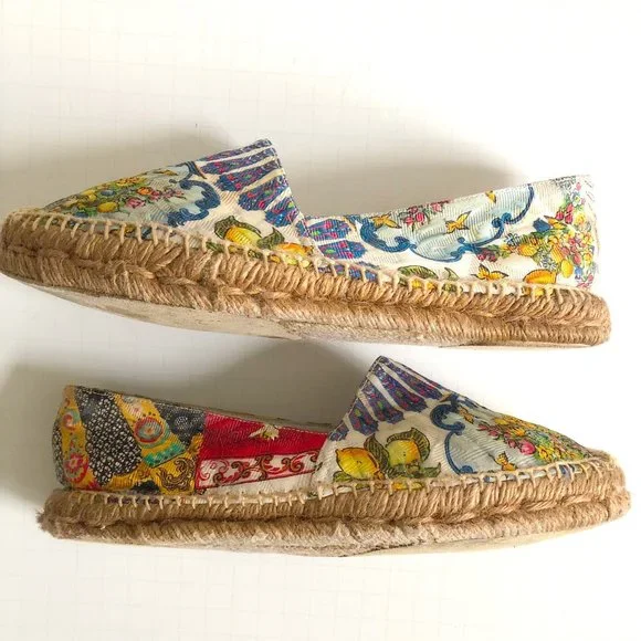 Dolce and Gabbana floral lemon scarf caretto print jacquard espadrilles - Picture 3 of 12